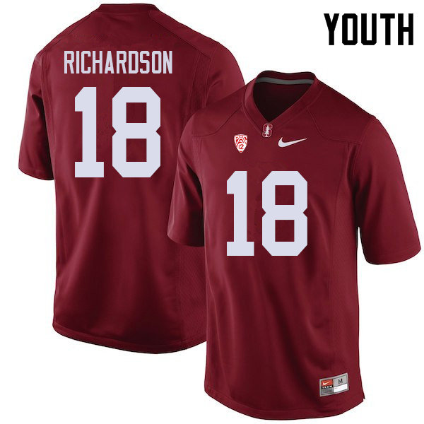 Youth #18 Jack Richardson Stanford Cardinal College Football Jerseys Sale-Cardinal